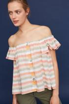 Christine Alcalay For Anthropologie Becka Convertible Off-the-shoulder Top