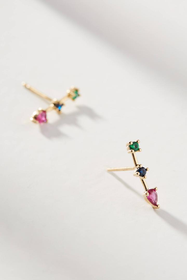 Anthropologie Rainbow Matchstick Drop Earrings