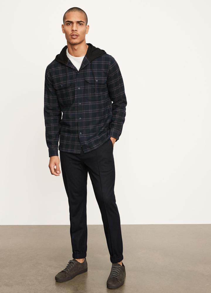 Vince Redwood Plaid Hooded Long Sleeve