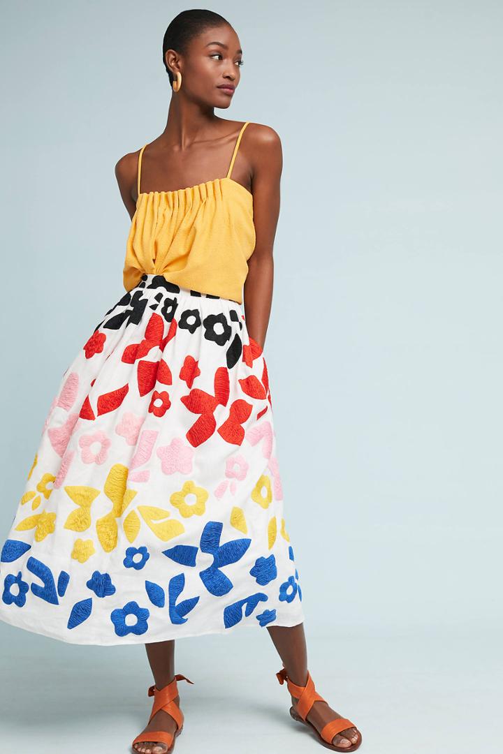 Mara Hoffman Cecelia Embroidered Midi Skirt
