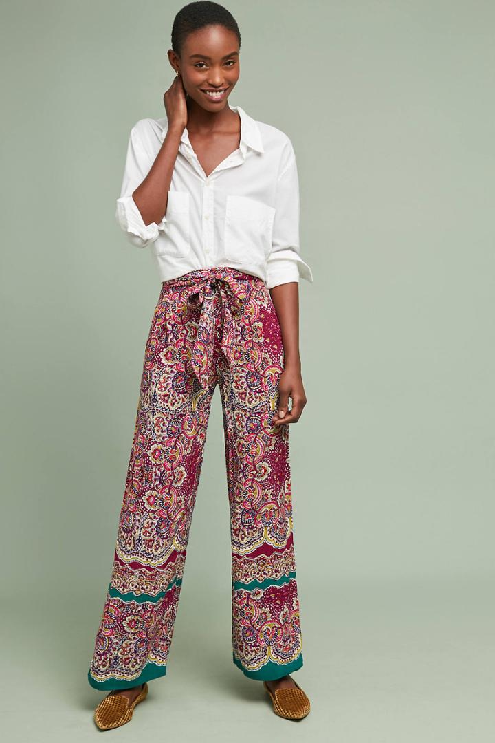 Ett:twa Printed Wide-leg Trousers