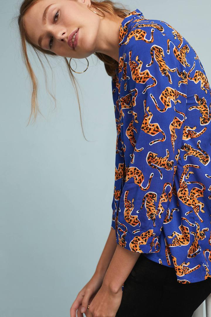 52 Conversations By Anthropologie Colloquial Neck-tie Blouse
