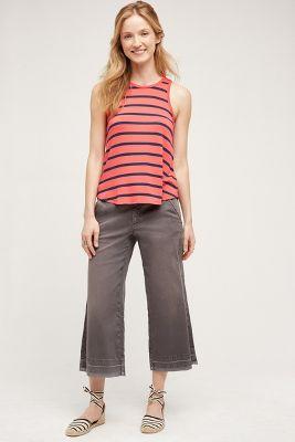 Pilcro Cropped Wide-leg Chinos Grey