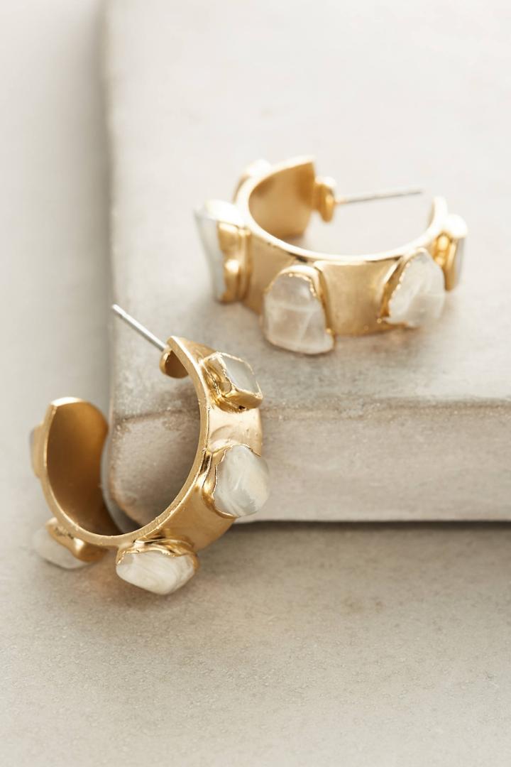 Anthropologie Moonstone Mini Hoops