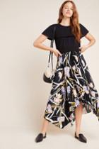 Corey Lynn Calter Pleated Floral Midi Skirt