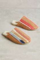 Anthropologie Thea Embroidered Cozy Slippers