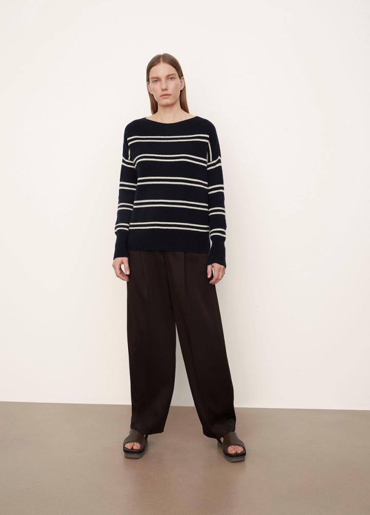 Vince Double Stripe Long Sleeve Pullover