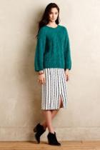 Closed Cable Front Pullover Turquoise