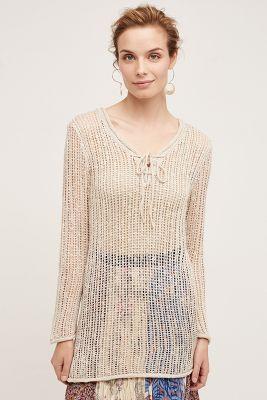 Moth Openwork Tie-neck Tunic