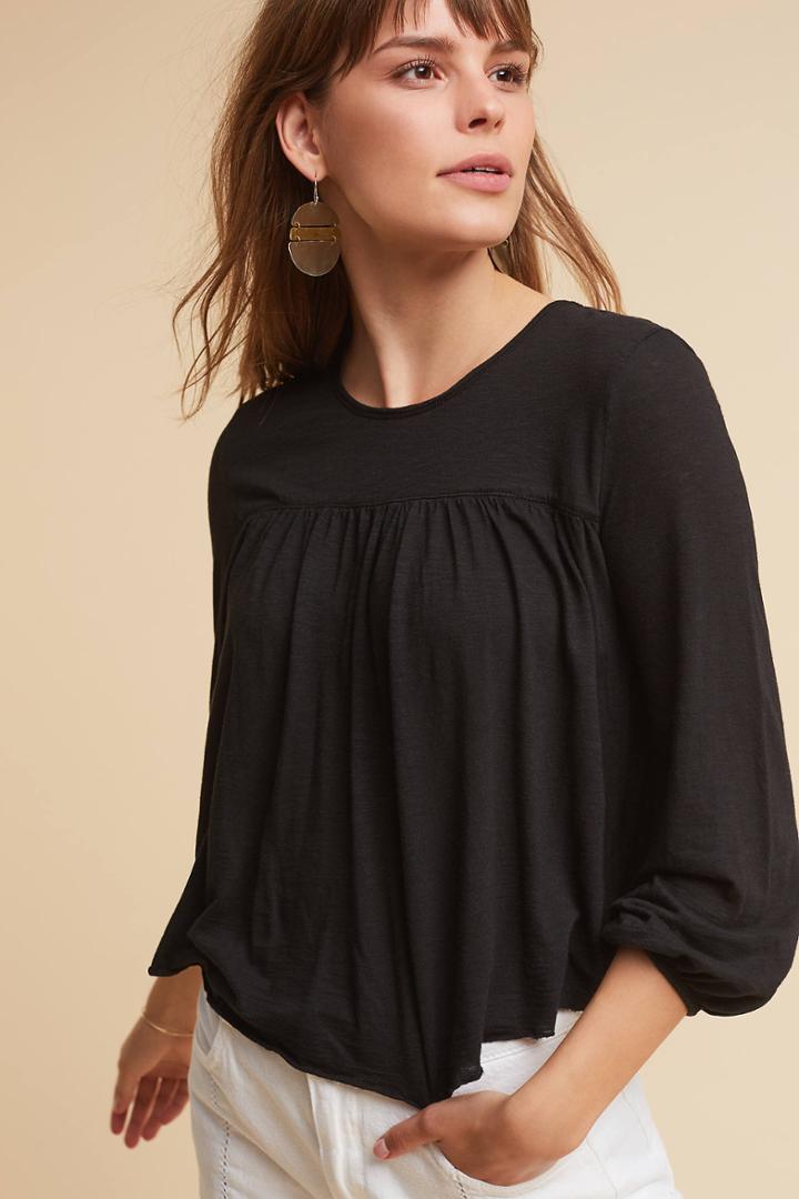 T.la Scoop Neck Peasant Top