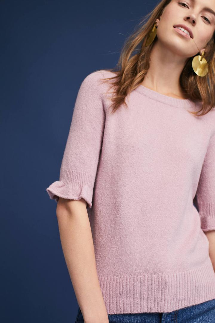 Moth Fey Ruffle-sleeve Pullover