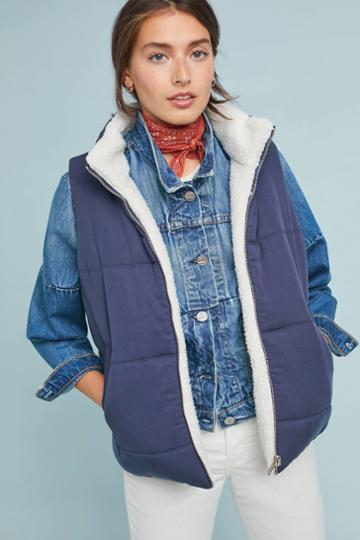 Skies Are Blue Reversible Sherpa Vest