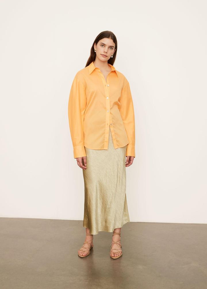 Vince Sculpted Long Sleeve Voile Shirt