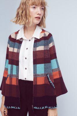 Monogram Plaid Sweater Jacket