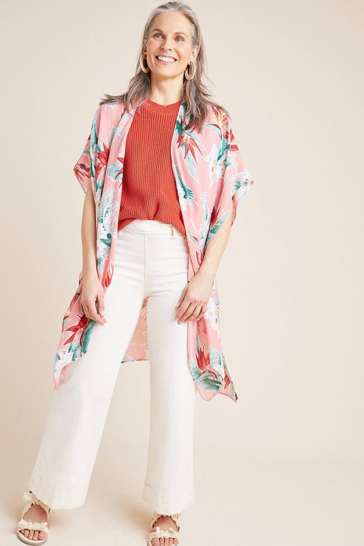 Anthropologie Arden Floral Kimono