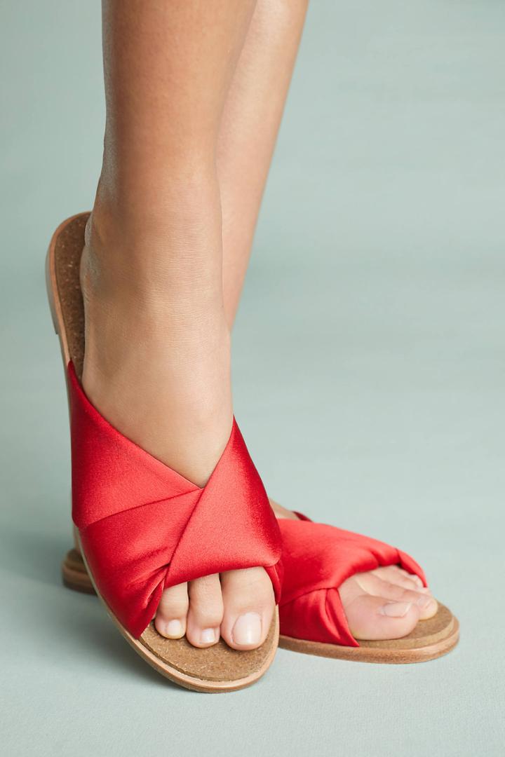 Anthropologie Criss Cross Satin Sandals