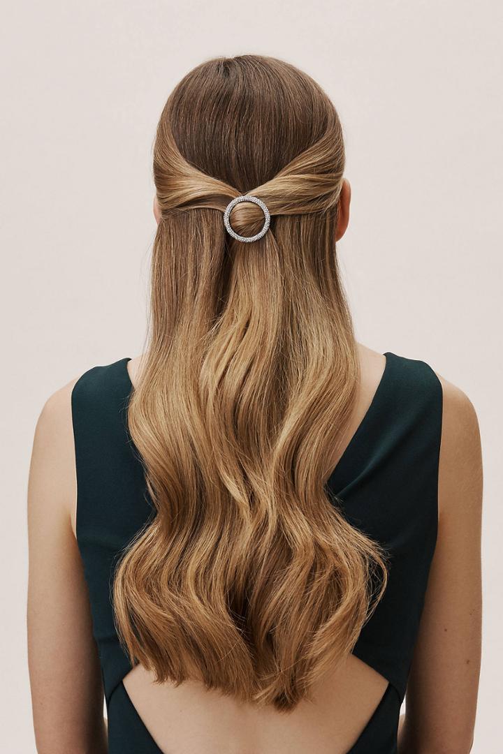 France Luxe Crystal Circle Barrette