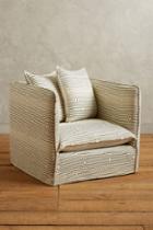 Anthropologie Striped Carlier Slipcover Armchair