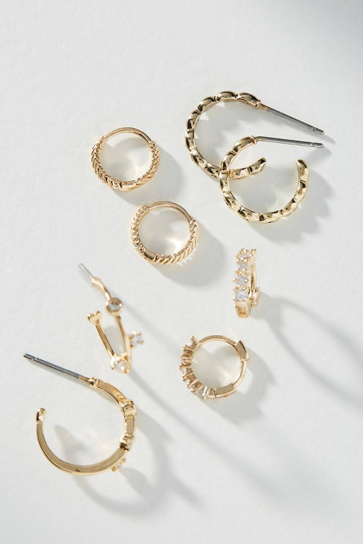 Anthropologie Classic Hoop Earring Set