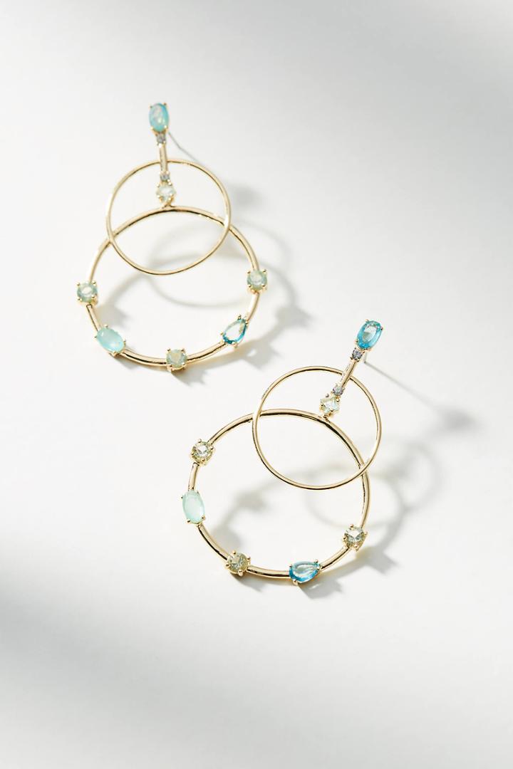 Anthropologie Cerise Barred Hoop Earrings