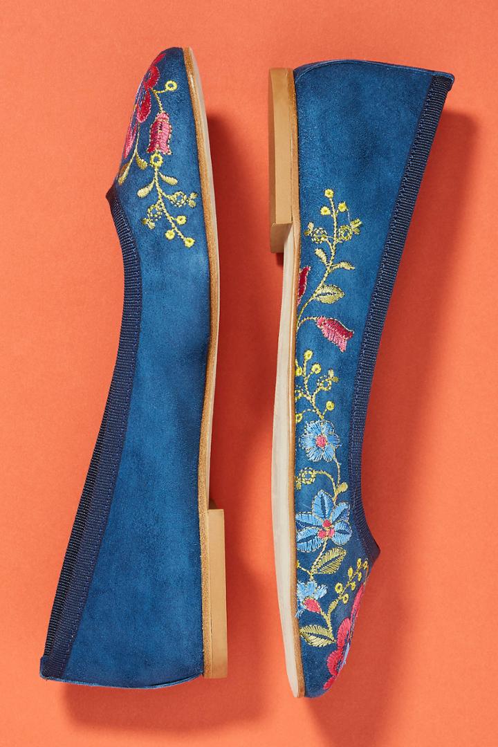 Ballerina Embroidered Ballet Flats