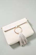 Anthropologie Sabina Faux Leather Tasseled Ring Clutch