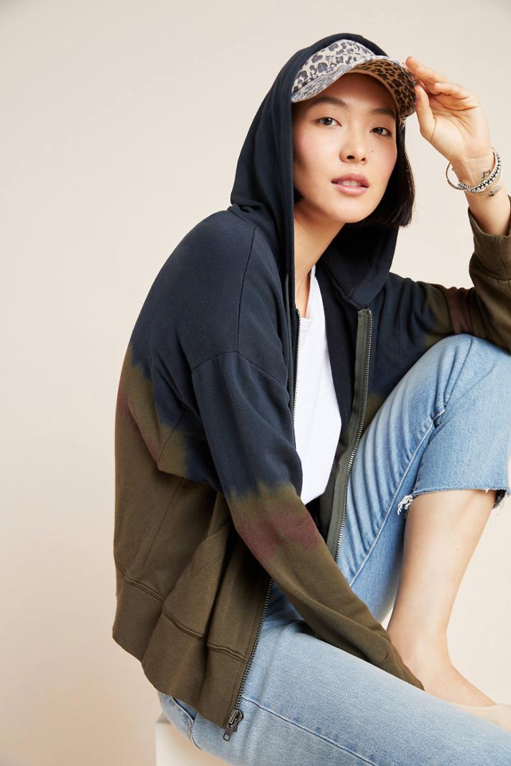 Velvet By Graham & Spencer Diana Tie-dyed Zip-front Hoodie