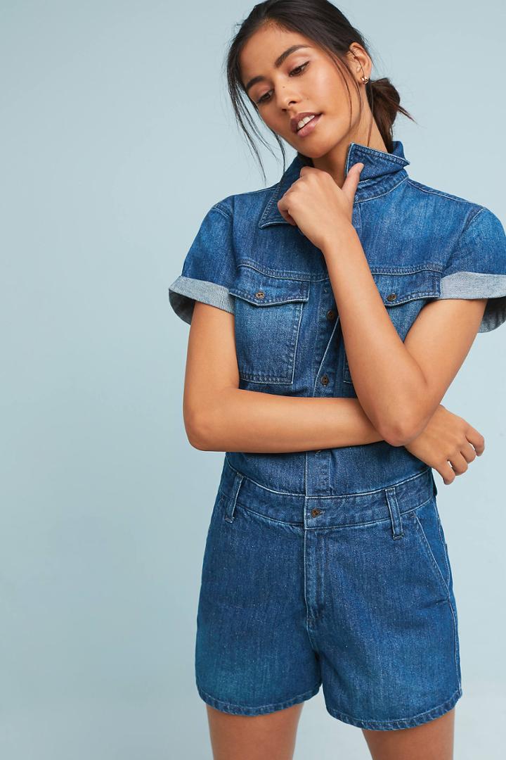 Reiko Catline Denim Romper