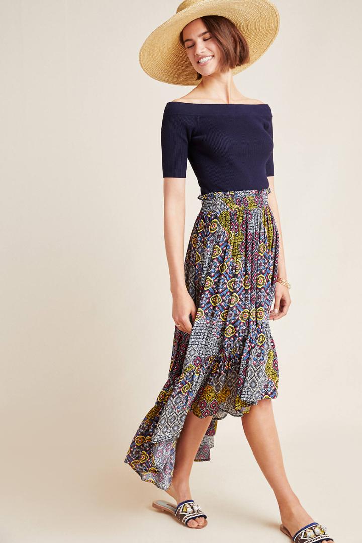 Anthropologie Carlotta Midi Skirt