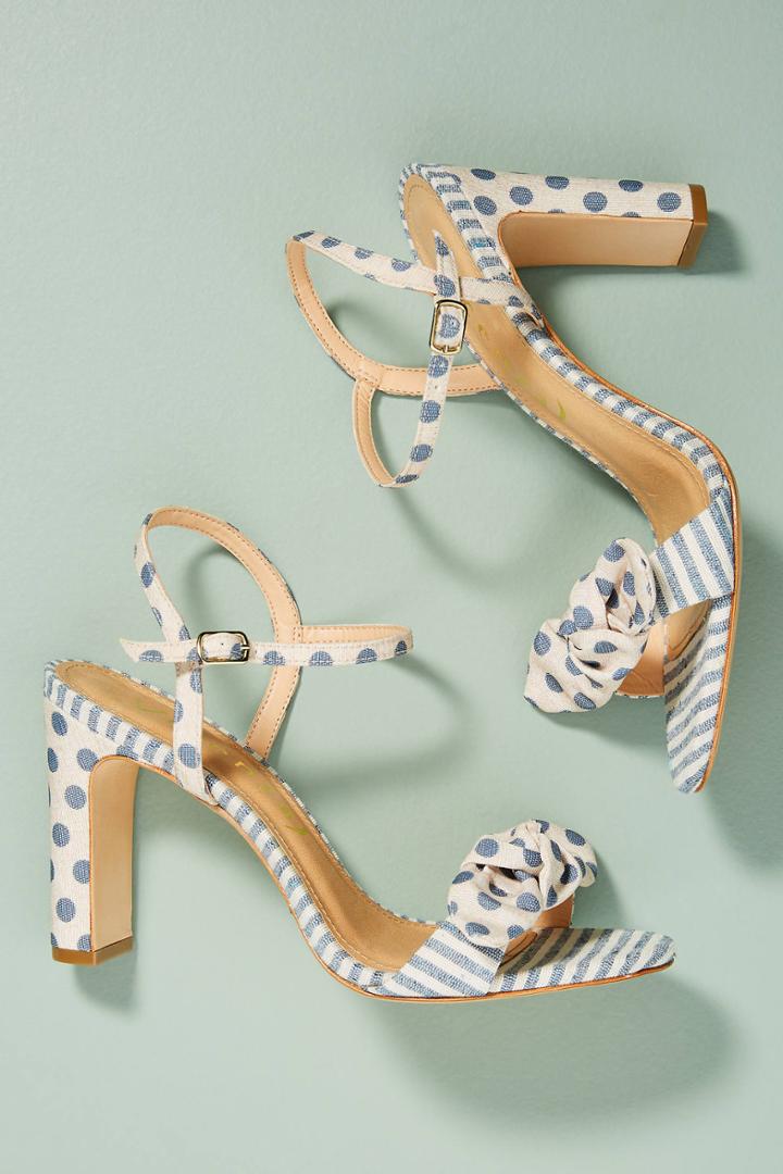Vicenza Striped + Dotted Heeled Sandals