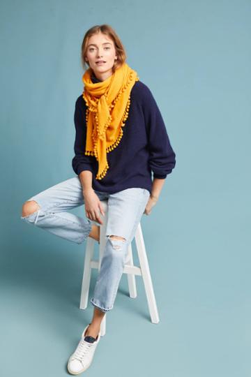Captiva Cashmere Pom-trimmed Cashmere Scarf