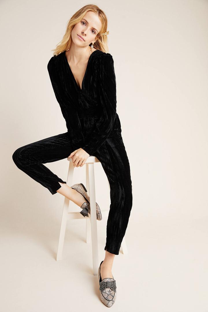 Ml Monique Lhuillier Velvet Jumpsuit