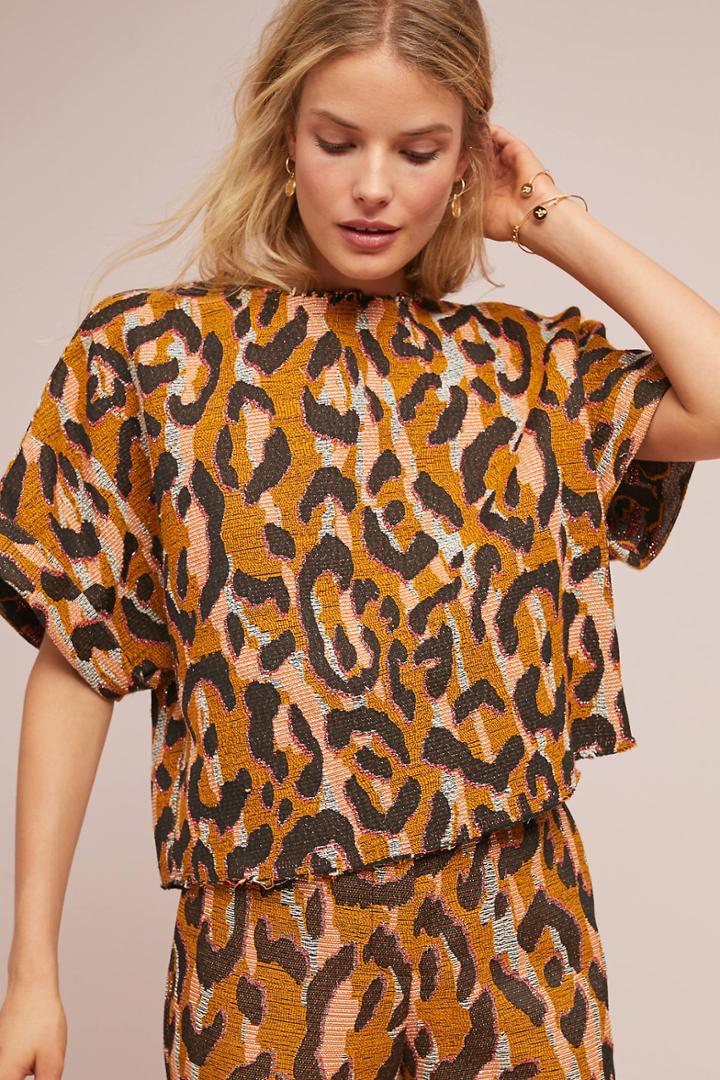 34n 118w Leopard Structured Top