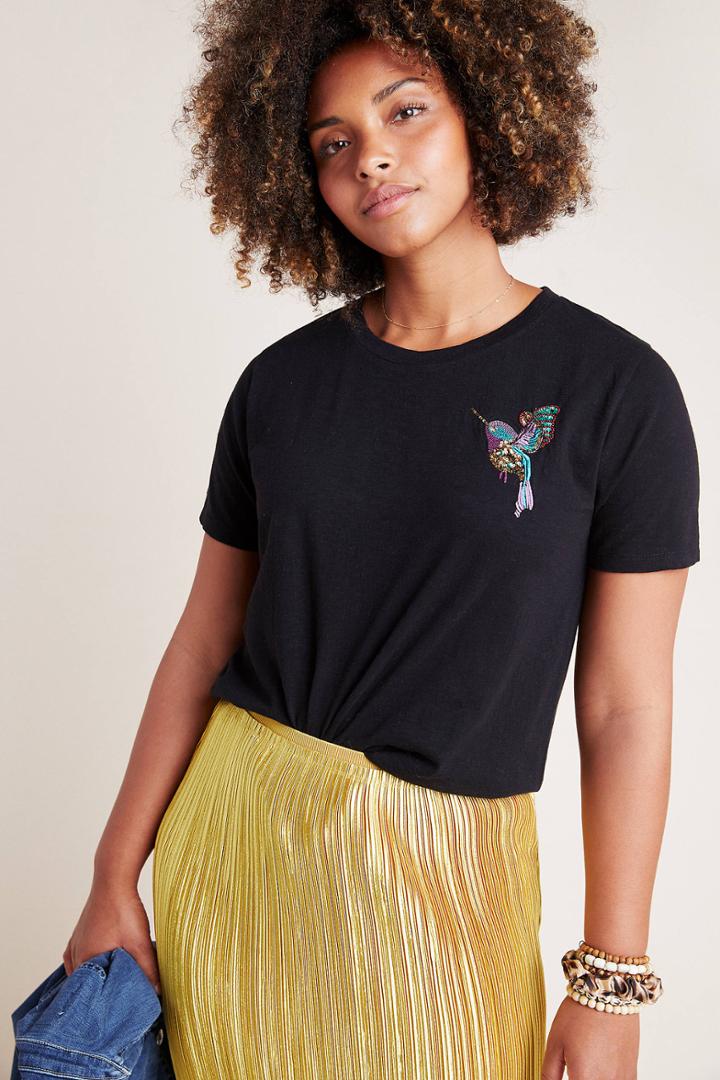 Tiny Hummingbird Embroidered Tee