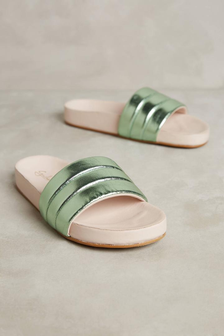 Guilhermina Metallic Mint Slides