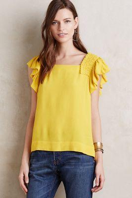 Maeve Ruffled Marigold Blouse