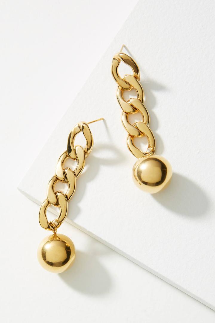 Anthropologie Golden Link Drop Earrings