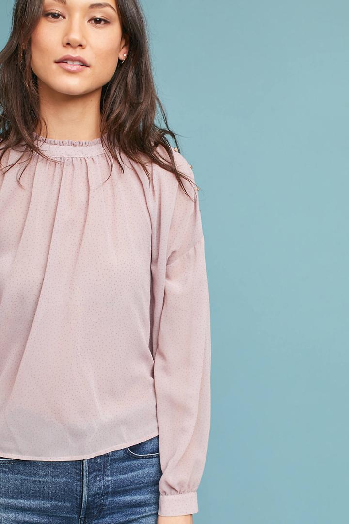 Numph Dotted High-neck Blouse