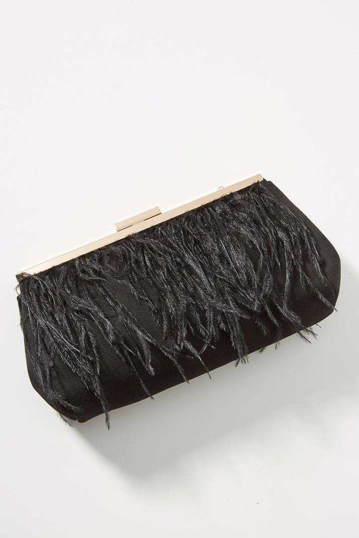 Anthropologie Faux Feather Clutch