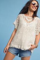 Anthropologie Ramona Crocheted Poncho Topper