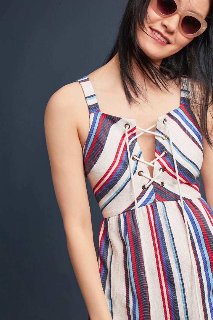 Lost + Wander Americana Textured Stripe Dress