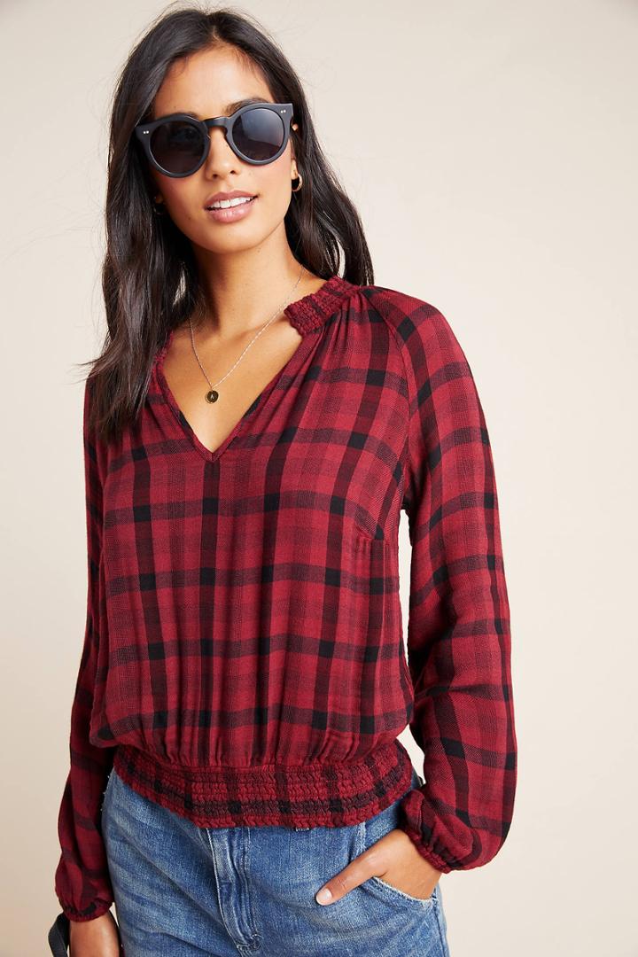 Cloth & Stone Sara Plaid Blouse