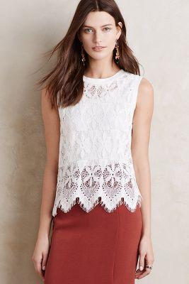 Deletta Scalloped Lace Tank