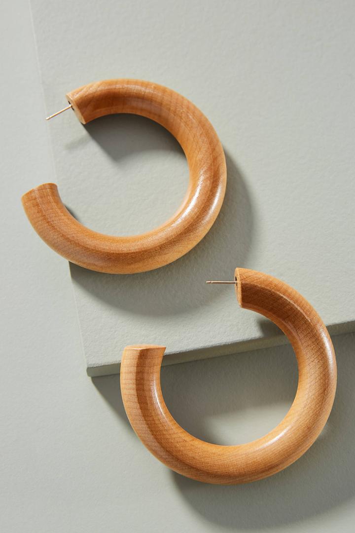 Sophie Monet Large Pine Hoop Earrings