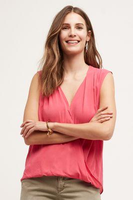 Velvet By Graham And Spencer Raspberry Wrap Tank