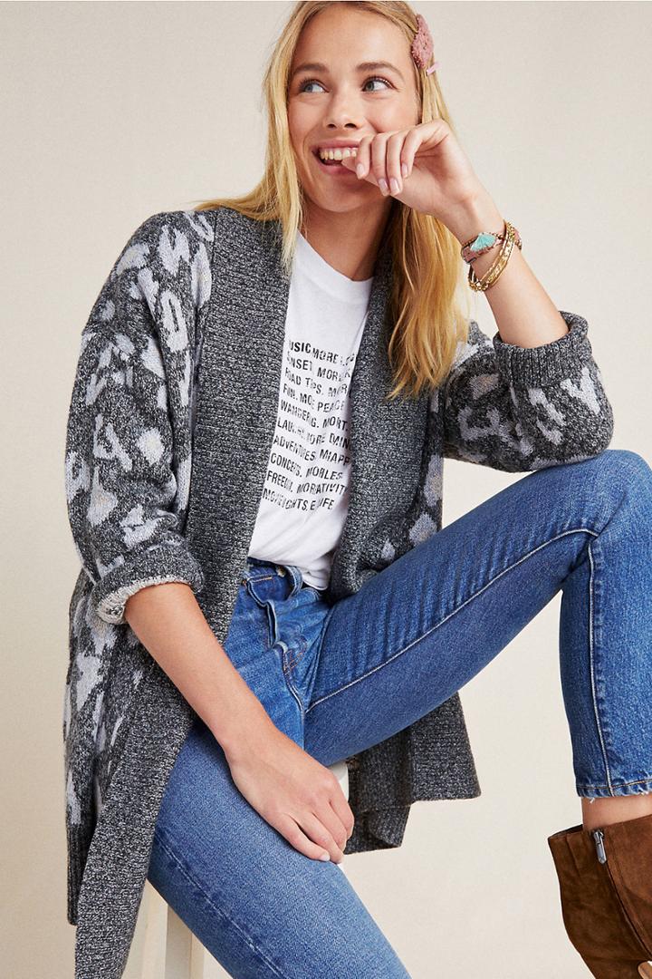 Cupcakes And Cashmere Molly Leopard Cardigan