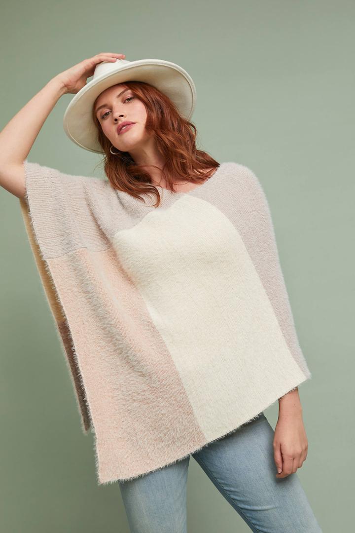 Anthropologie Jordan Colorblocked Poncho