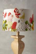 Anthropologie Embroidered Cockatoo Lamp Shade