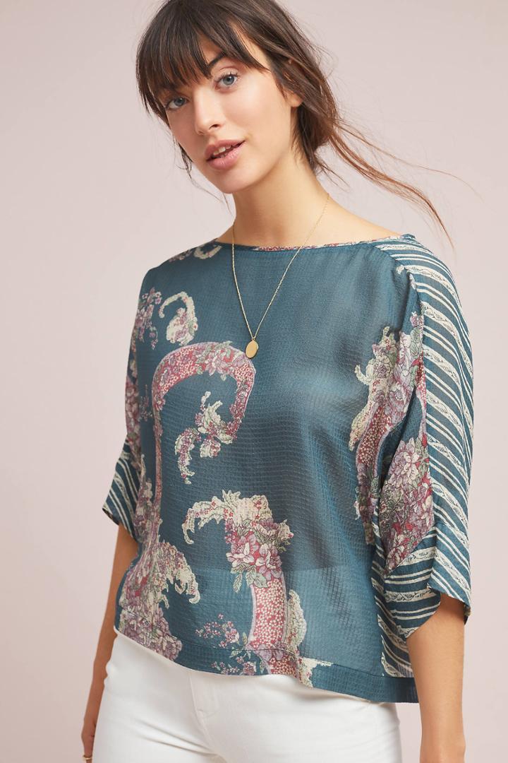 Burning Torch Louise Silk Blouse