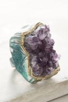Anthropologie Clustered Amethyst Ring